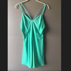 Spaghetti strap v neck dress